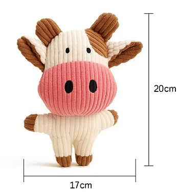 Brinquedo Pelúcia Vaca Branca de Nariz Rosa