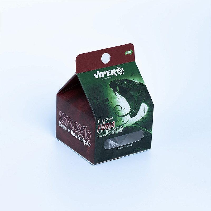 Conjunto de 7 dados Viper - Guildas Fúria Selvagem - Vermelho e Verde 7un