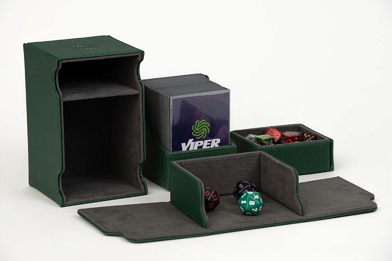 Deckbox Premium Viper 100+ Torre Verde Com Gaveta Card Game
