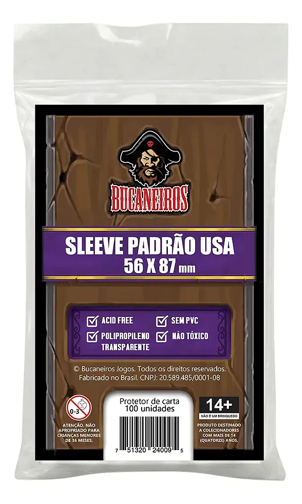 Sleeve Padrão USA (56 × 87 mm)