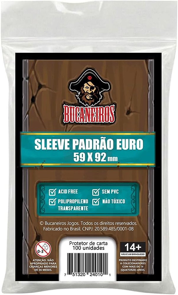 Sleeve Padrão Euro (59 × 92 mm)