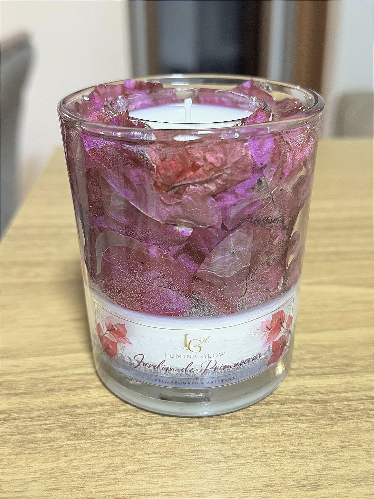 Vela artesanal aromática jardim de primaveras