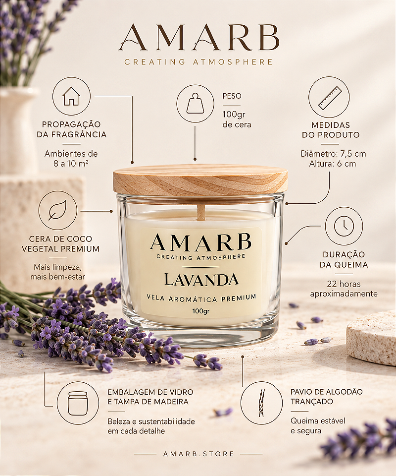 Vela Aromática Essential - Lavanda