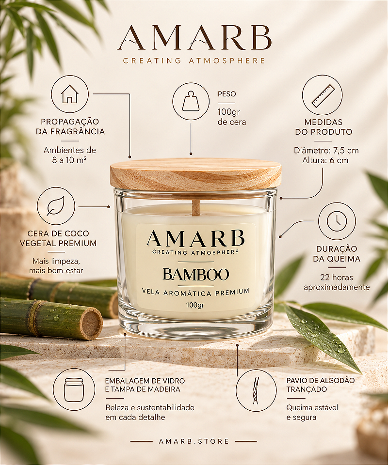 Vela Aromática Essential - Bamboo