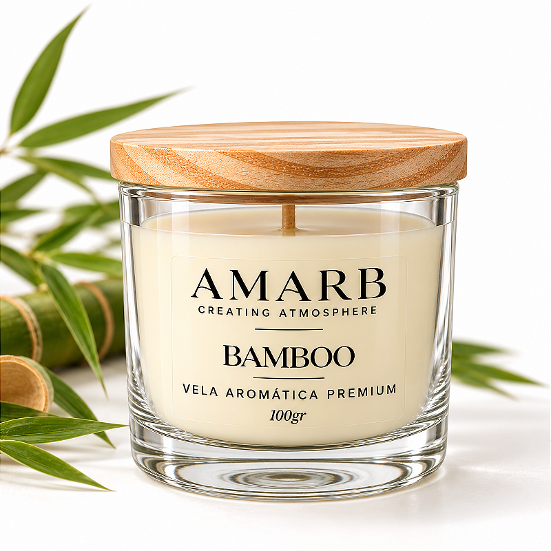 KIT 3 Velas aromáticas (Bamboo, Vanilla e Lavanda)
