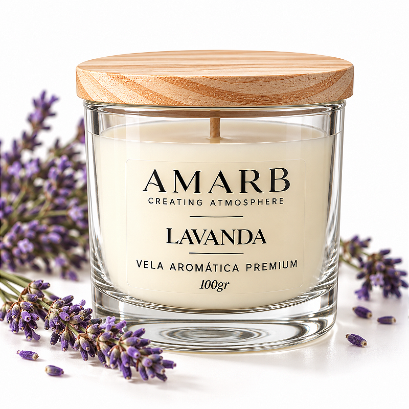 KIT 3 Velas aromáticas (Bamboo, Vanilla e Lavanda)