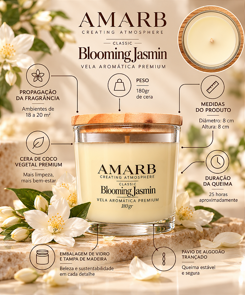 Vela aromática Classic - Blooming Jasmin