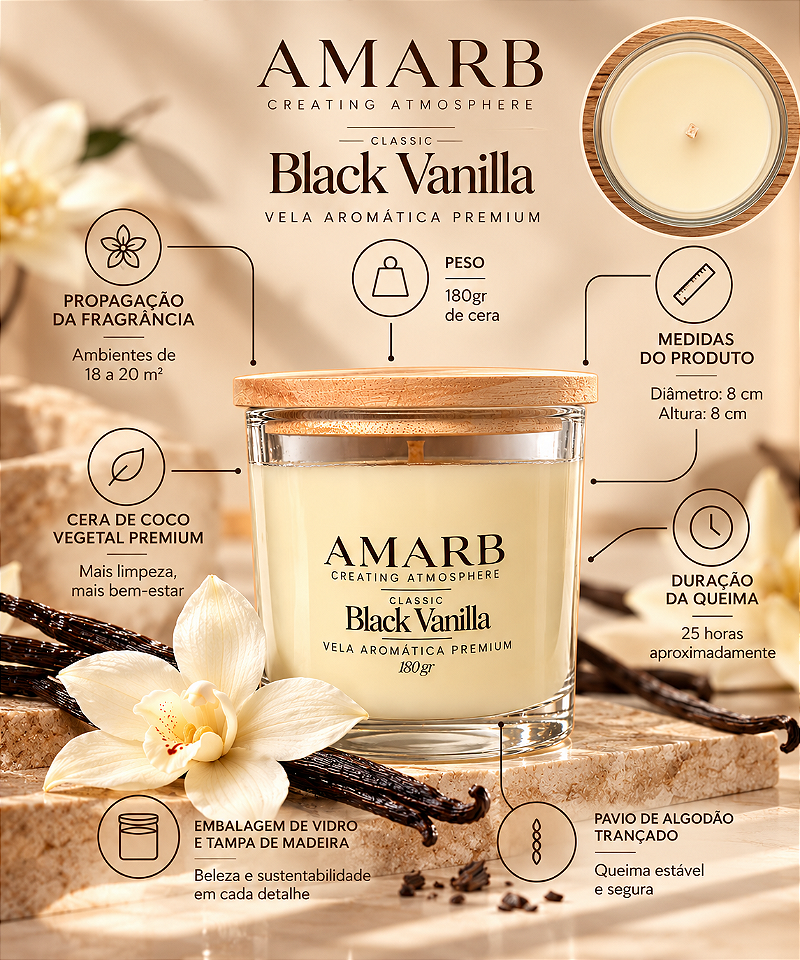 Vela Aromática Classic - Black Vanilla