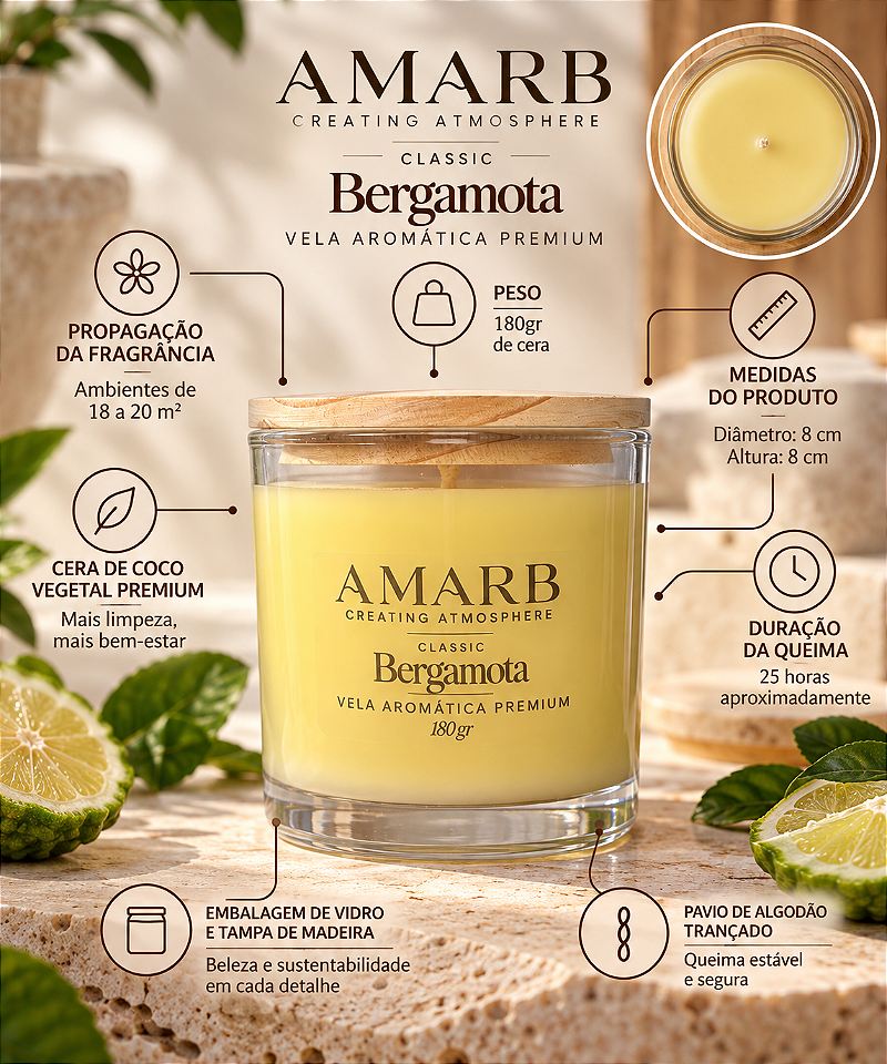 Vela Aromática Classic - Bergamota