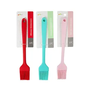 Pincel Confeiteiro de Silicone e Ferro 25,5x4,1cm Cores Sortidas