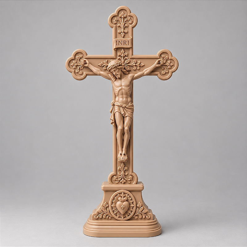 Crucifixo de Mesa Jesus Cristo Católico para Altar e Oratório