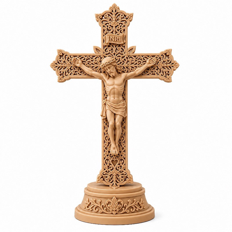 Crucifixo de Mesa Jesus Cristo Católico para Altar e Oratório