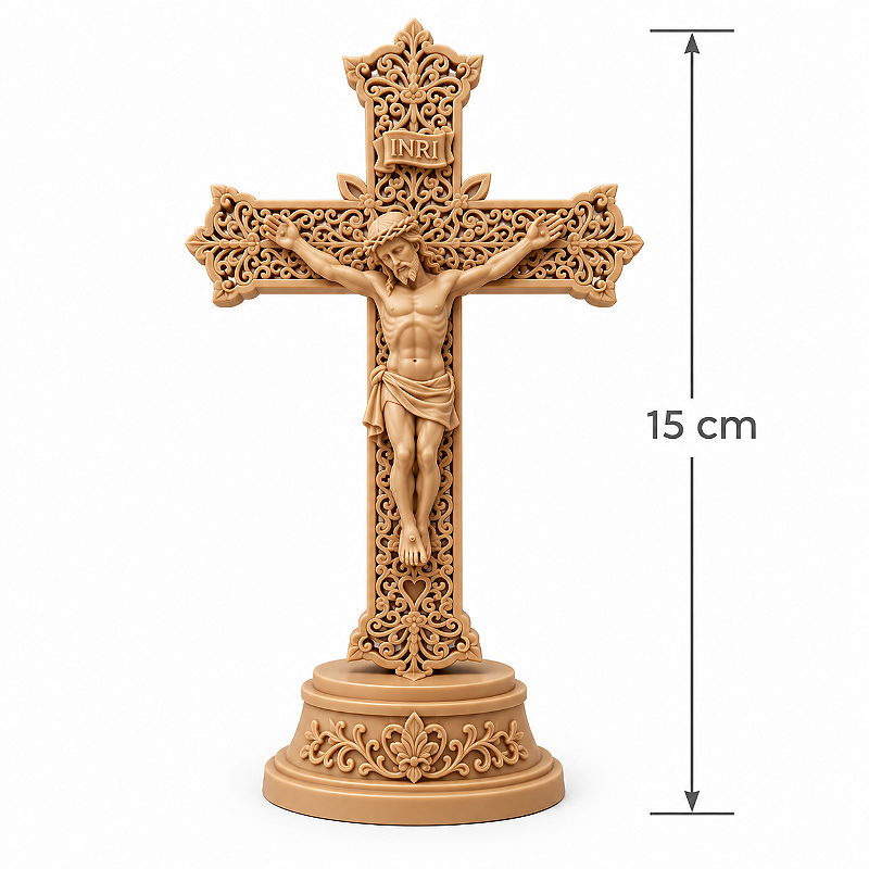 Crucifixo de Mesa Jesus Cristo Católico para Altar e Oratório