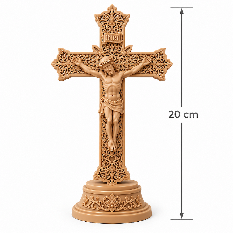 Crucifixo de Mesa Jesus Cristo Católico para Altar e Oratório
