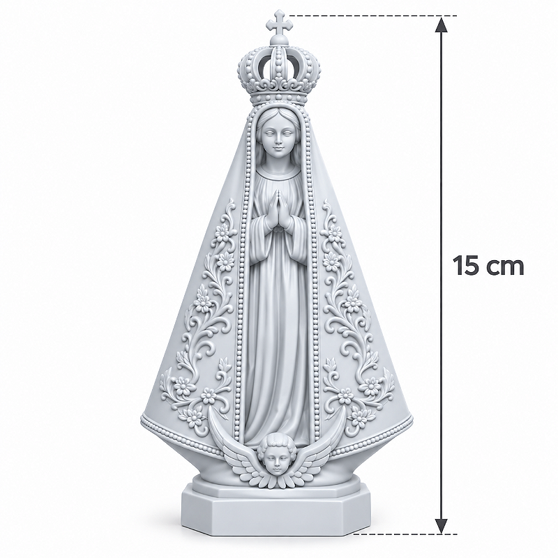 Imagem Nossa Senhora Aparecida Católica para Altar e Oratório 15cm e 20cm