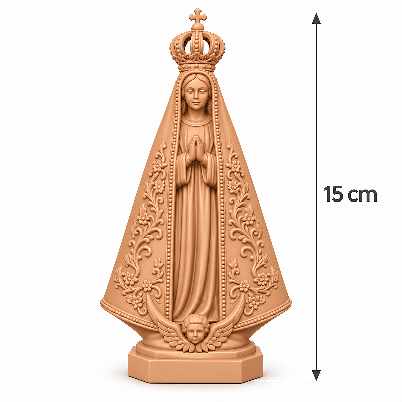 Imagem Nossa Senhora Aparecida Católica para Altar e Oratório 15cm e 20cm