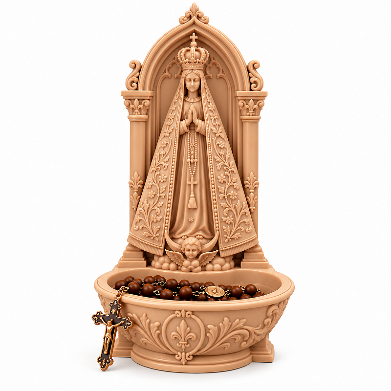 Porta Terço Nossa Senhora Aparecida 15 cm Imagem Religiosa para Rosário e Decoração Católica