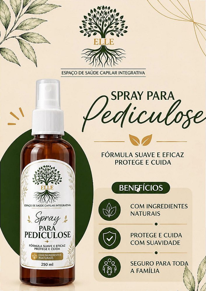 Spray para Pediculose 250ml | ELLE - Espaço de Saúde Capilar Integrativa