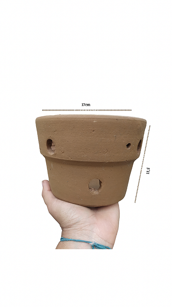 Vaso Médio de Barro para Orquídea