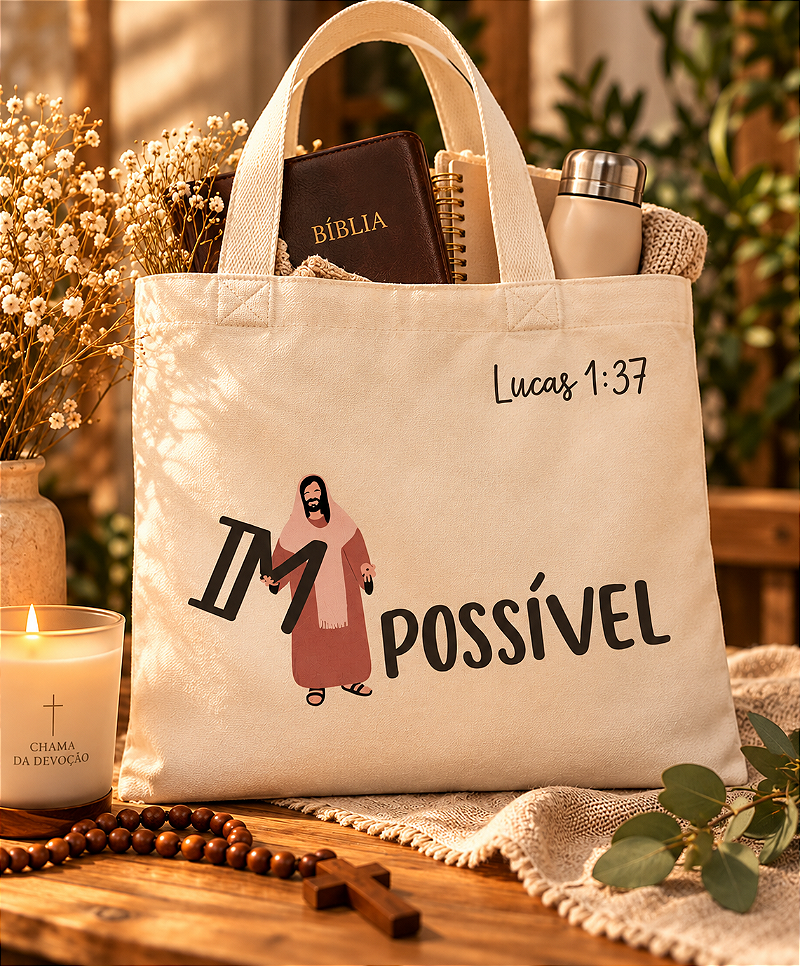 Mini Ecobag Cristã Impossível – Lucas 1,37