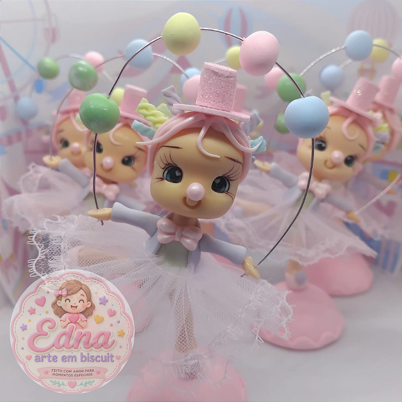 Kit 10 Apliques para Lembrancinhas Circo Rosa