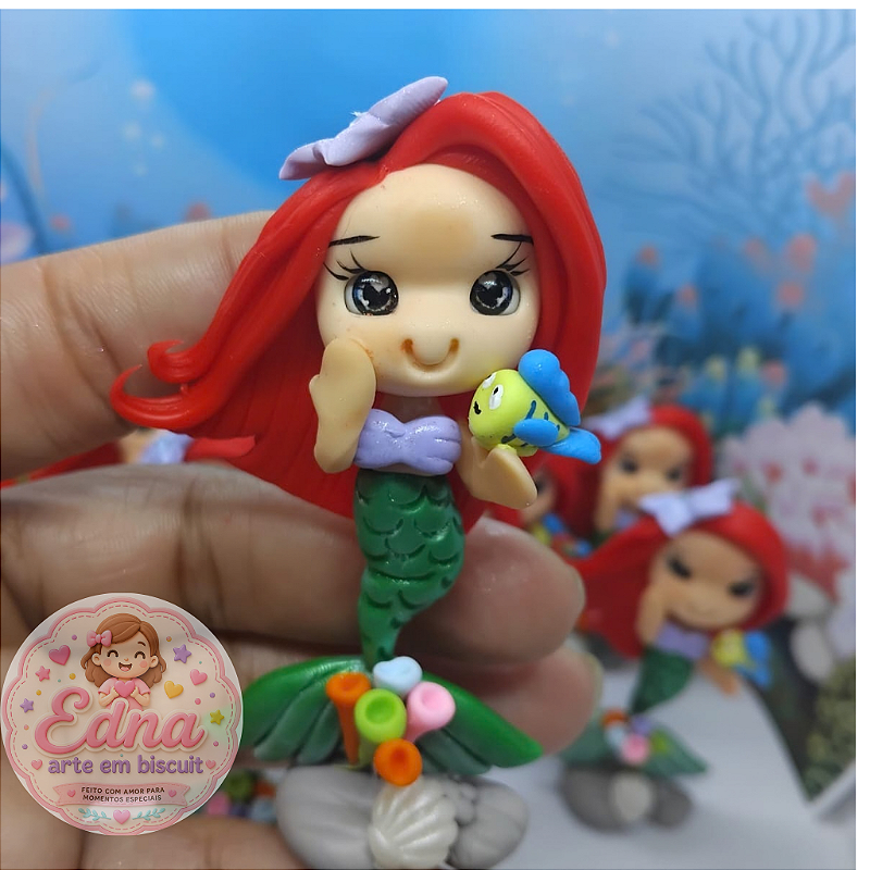 Kit 10 Apliques Sereia Ariel