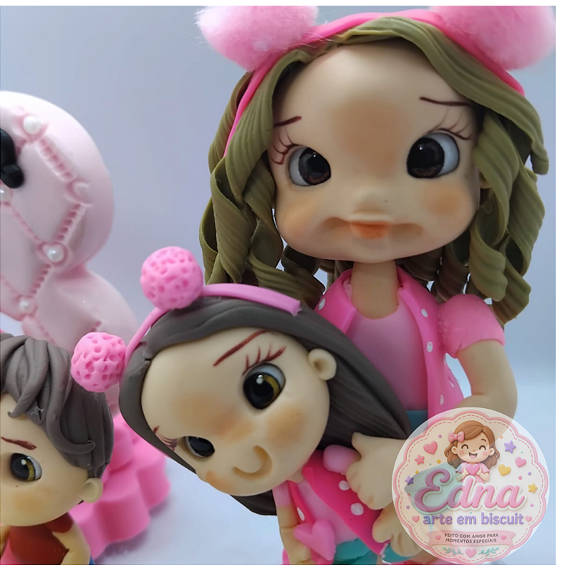 Topo de Bolo Personalizado - Anna Clara e JP