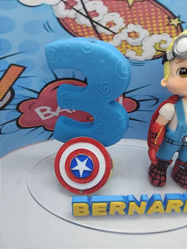 Topo de Bolo Personalizado - Herois