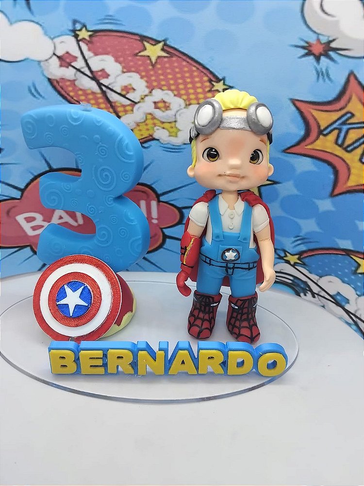 Topo de Bolo Personalizado - Herois
