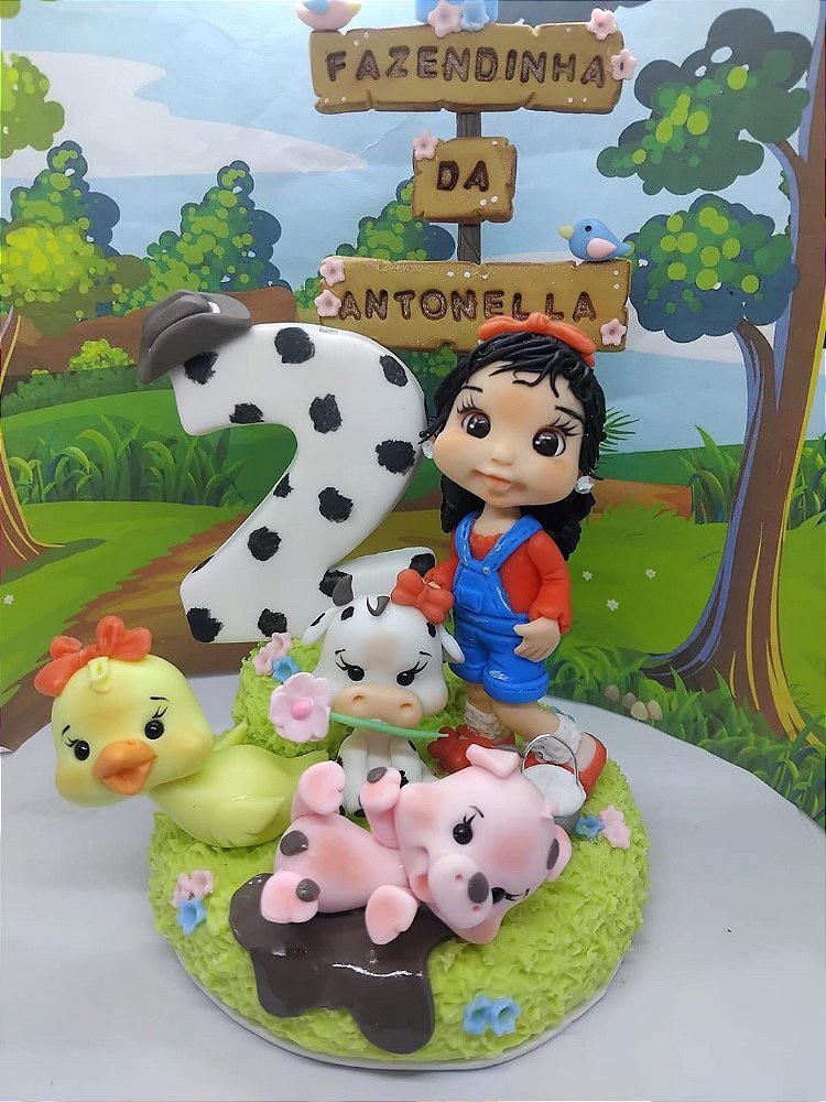 Topo de Bolo Personalizado - Fazendinha