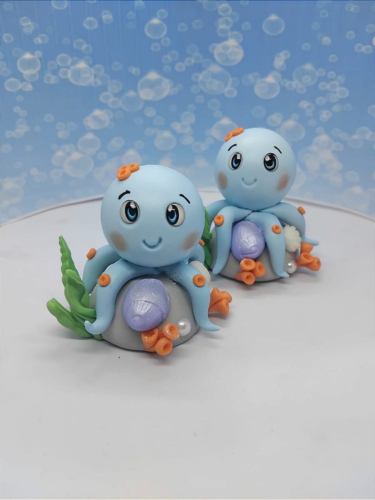 Kit 10 Apliques para Lembrancinhas - Fundo do Mar