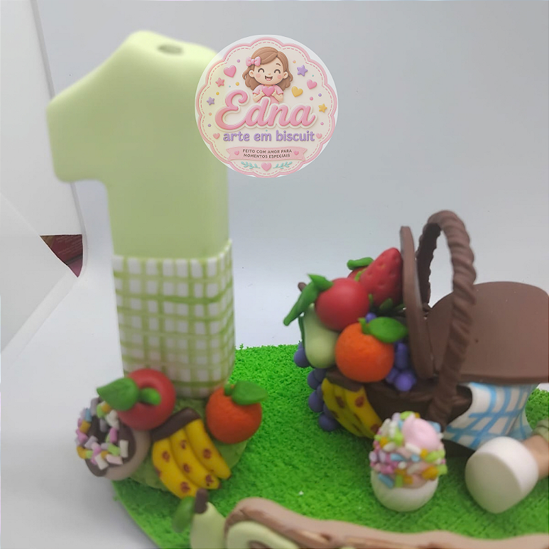 Topo de Bolo Personalizado - PICNIC