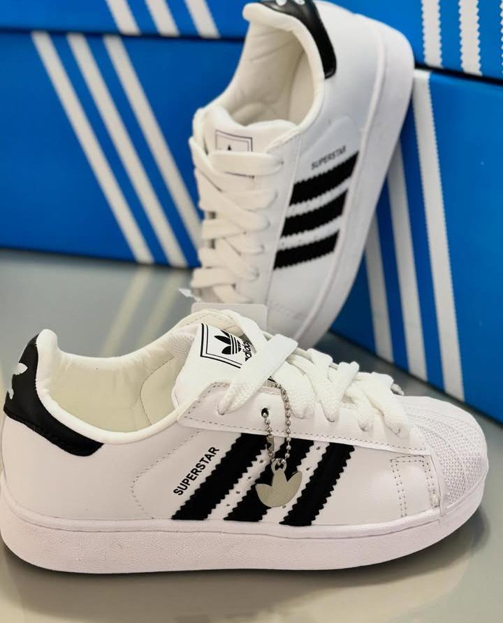 Tênis Adidas Superstar Branco/Preto Premium