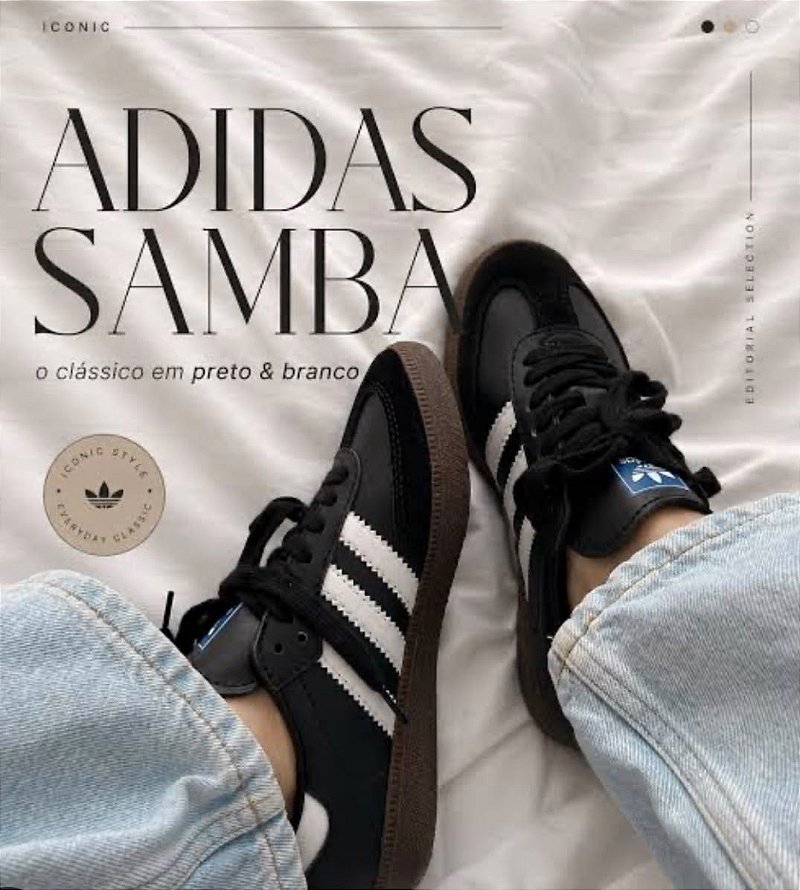 Tênis Adidas Samba Preto/Preto Premium