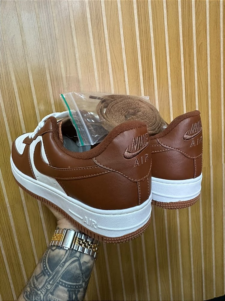Tênis Air Force Marrom/Branco Premium
