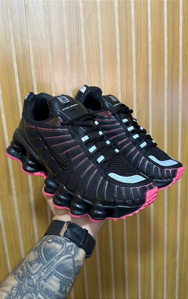 Tênis Nike 12 Molas Preto/Rosa Premium