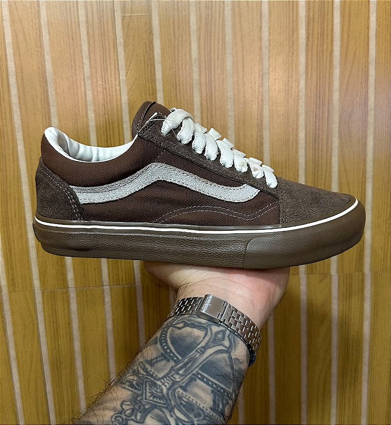 Tênis Vans Old Skool Marrom Couro Legítimo. OBS: Último Par Mostruário.