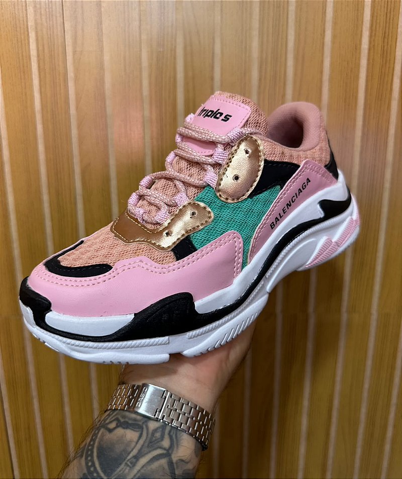 Tênis Balenciaga Rosa/Preto/Branco