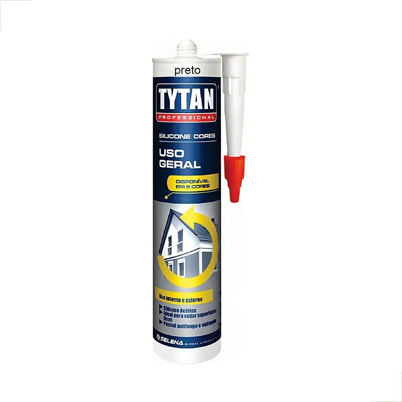 Silicone Tytan Uso Geral Acético 280g Preto