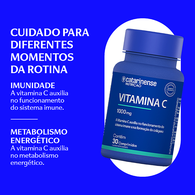 Vitamina C 1000mg Catarinense Nutrição 30 Comprimidos