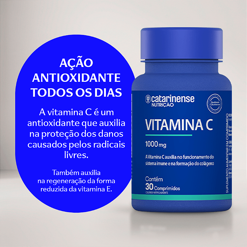 Vitamina C 1000mg Catarinense Nutrição 30 Comprimidos