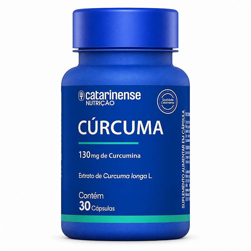 Cúrcuma 130mg Curcumina Catarinense Nutrição 30 Cápsulas