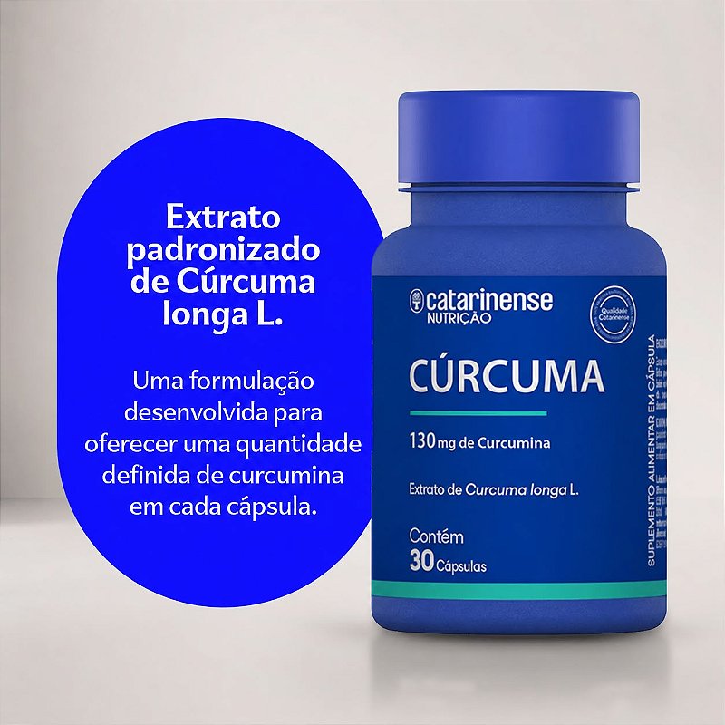 Cúrcuma 130mg Curcumina Catarinense Nutrição 30 Cápsulas