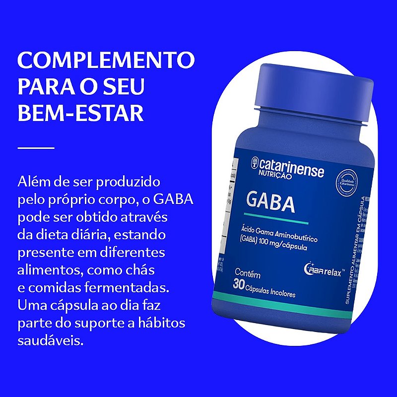 GABA 100mg Catarinense Nutrição 30 Cápsulas