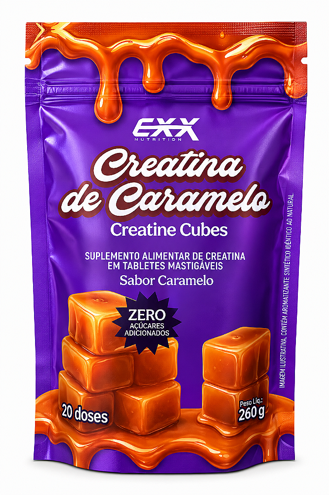 Creatina De Caramelo Rxx Nutrition 260g 20 Doses 3g 0 Açúcar