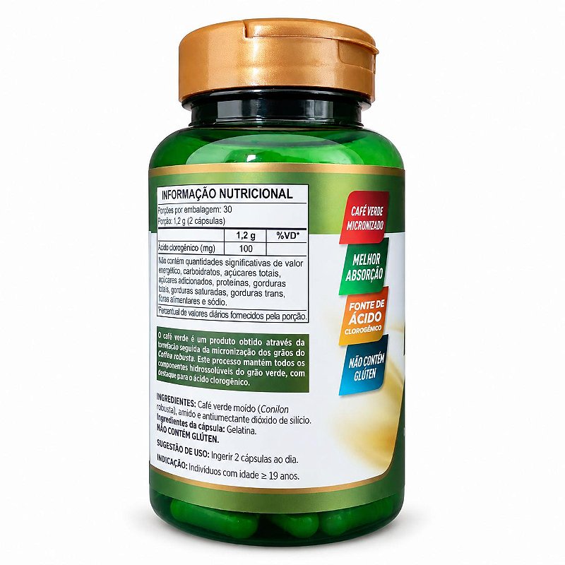 Café Verde 600mg HerboLab 60 Cápsulas