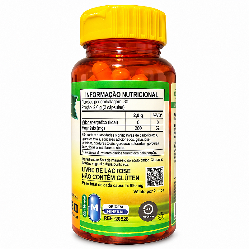 Citrato de Magnésio 260mg Unilife Vitamins 60 Cápsulas Vegano
