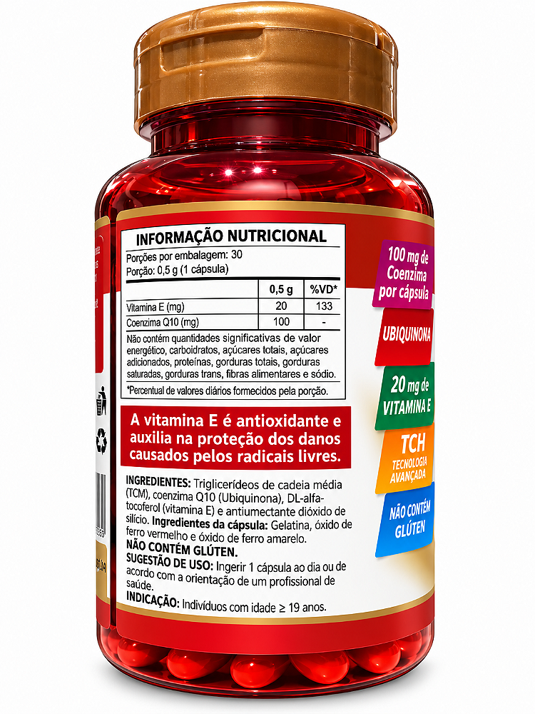Coenzima Q10 100mg Ubiquinona HerboLab 30 Cápsulas