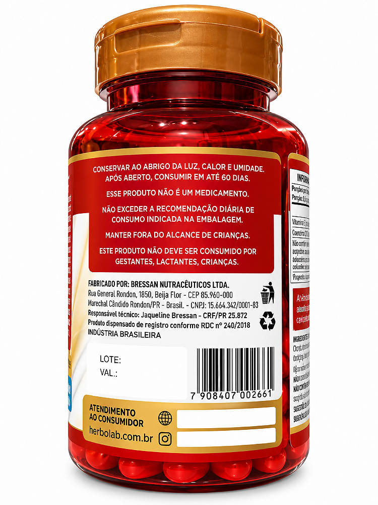 Coenzima Q10 100mg Ubiquinona HerboLab 30 Cápsulas