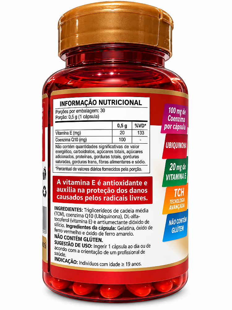 Coenzima Q10 100mg Ubiquinona HerboLab 60 Cápsulas
